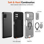 Samsung Galaxy A12-skal Slide Camshield Kickstand PC+TPU-mobilskal