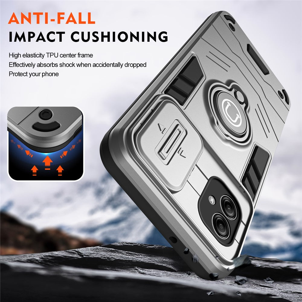 Til Samsung Galaxy A04e 4G / M04 4G / F04 4G Kickstand Cover PC+TPU Slank Telefoncover