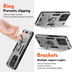 For Xiaomi Poco C55 4G / Redmi 12C 4G Slim-Fit Phone Case PC+TPU+Metal Kickstand Phone Cover