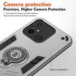 For Xiaomi Poco C55 4G / Redmi 12C 4G Slim-Fit Phone Case PC+TPU+Metal Kickstand Phone Cover