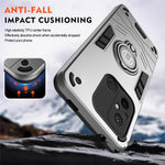 For Xiaomi Poco C55 4G / Redmi 12C 4G Slim-Fit Phone Case PC+TPU+Metal Kickstand Phone Cover