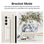 For Samsung Galaxy Z Fold6 5G Case Hinge Protection Leather Back Cover with Front Screen Film / Stylus