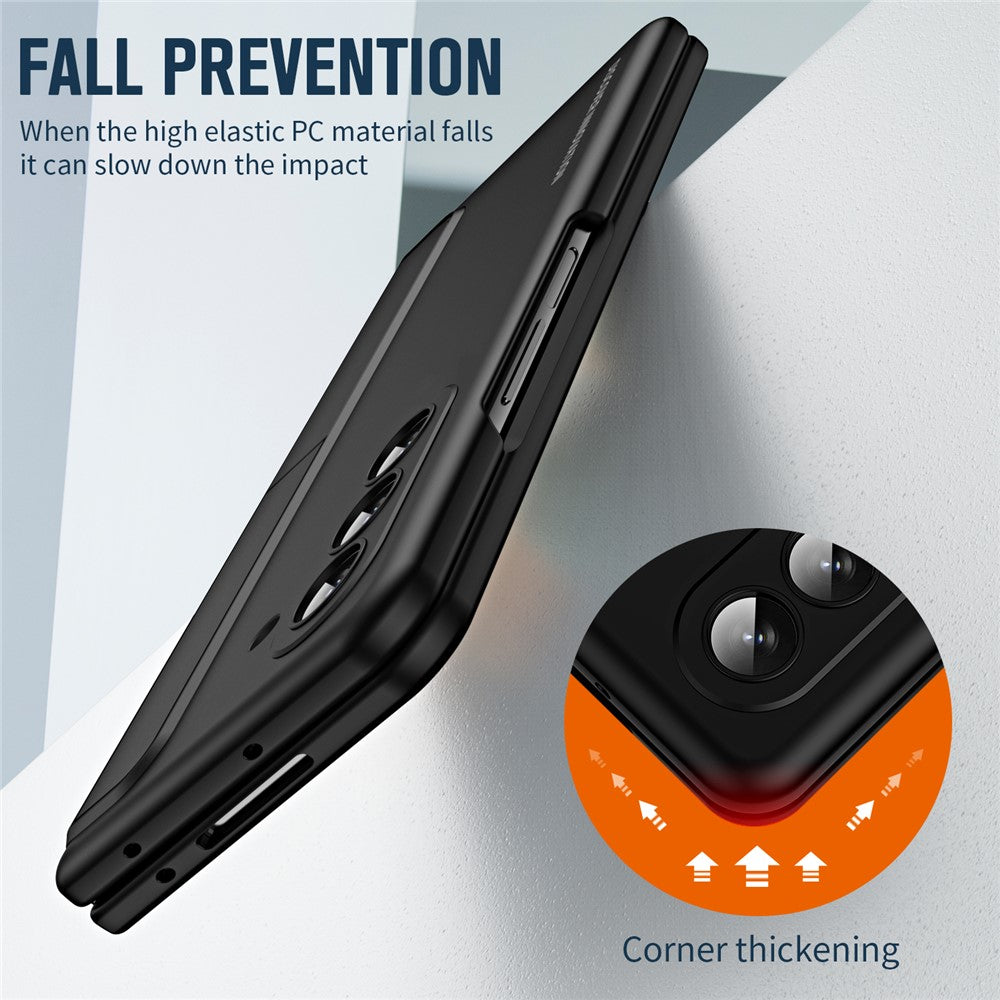 For Samsung Galaxy Z Fold6 5G Case Hidden Kickstand Hard PC Phone Cover with Screen Film / Stylus