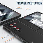 For Samsung Galaxy Z Fold6 5G Case Hidden Kickstand Hard PC Phone Cover with Screen Film / Stylus