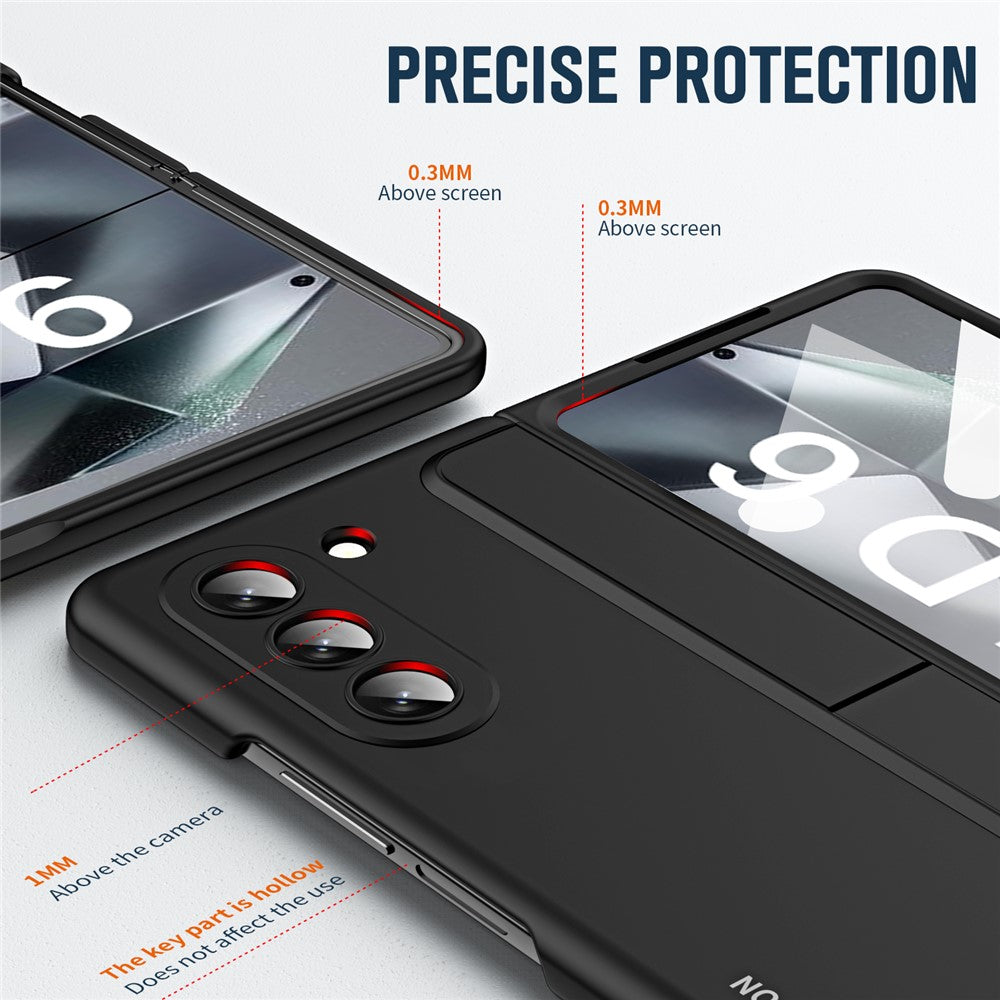 For Samsung Galaxy Z Fold6 5G Case Hidden Kickstand Hard PC Phone Cover with Screen Film / Stylus