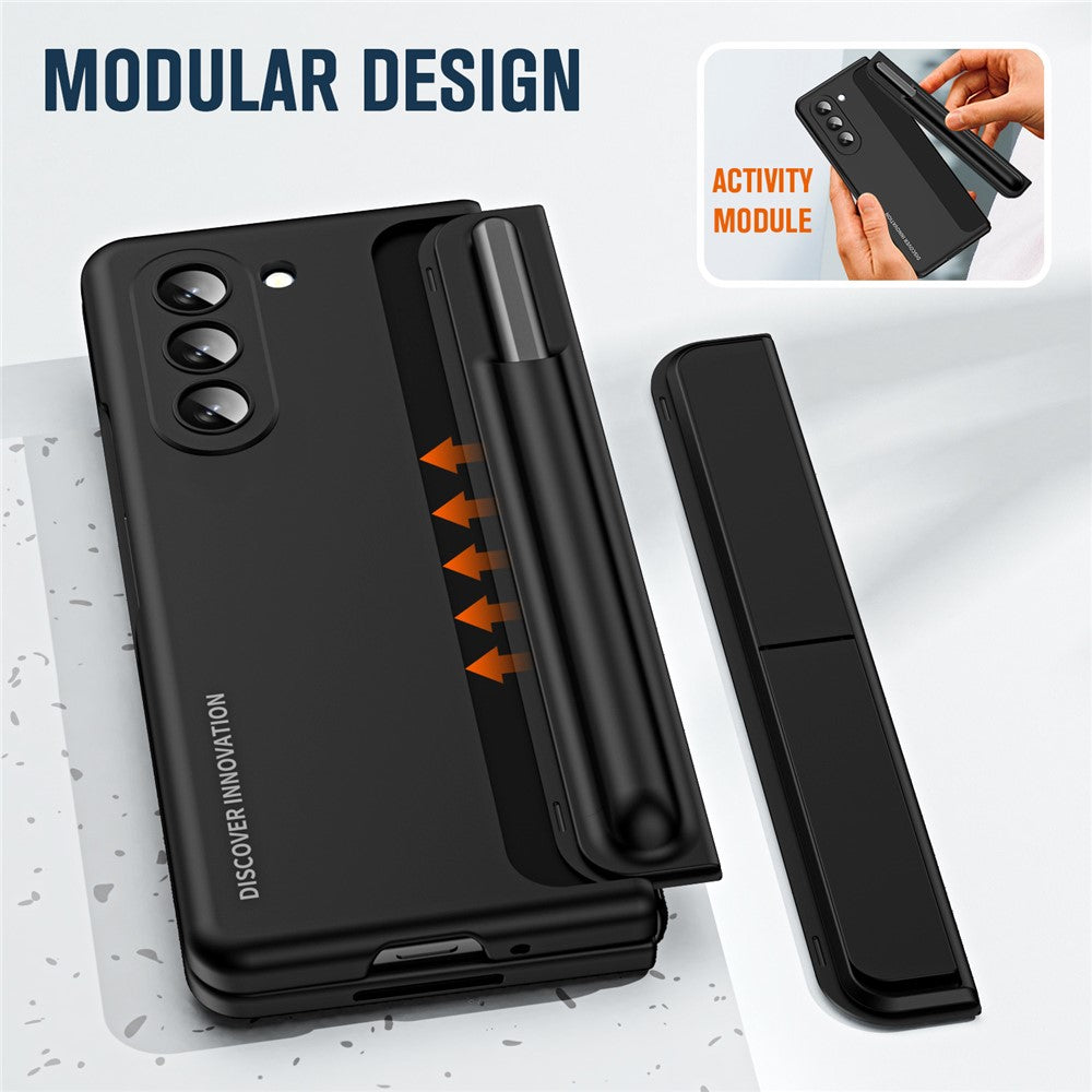For Samsung Galaxy Z Fold6 5G Case Hidden Kickstand Hard PC Phone Cover with Screen Film / Stylus