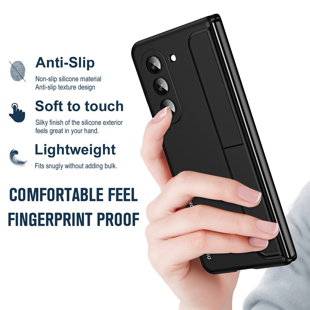 For Samsung Galaxy Z Fold6 5G Case Hidden Kickstand Hard PC Phone Cover with Screen Film / Stylus