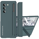 For Samsung Galaxy Z Fold6 5G Case Hidden Kickstand Hard PC Phone Cover with Screen Film / Stylus