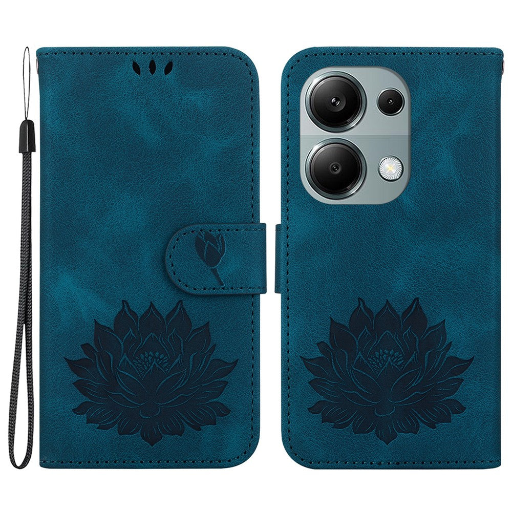 For Xiaomi Redmi Note 13 Pro 4G / Poco M6 Pro 4G Case Lotus Pattern Leather Phone Cover with Card Slots