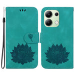For Xiaomi Redmi Note 13 4G Wallet Case Lotus Pattern Leather Protective Phone Cover