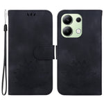 For Xiaomi Redmi Note 13 4G Wallet Case Lotus Pattern Leather Protective Phone Cover