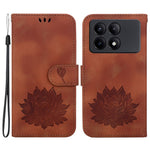 For Xiaomi Redmi K70E 5G / Poco X6 Pro 5G Case Leather Phone Cover Stand Hand Strap Lotus Pattern