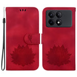 For Xiaomi Redmi K70E 5G / Poco X6 Pro 5G Case Leather Phone Cover Stand Hand Strap Lotus Pattern
