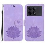 For Xiaomi Redmi K70E 5G / Poco X6 Pro 5G Case Leather Phone Cover Stand Hand Strap Lotus Pattern