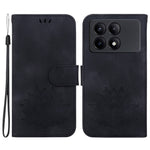 For Xiaomi Redmi K70E 5G / Poco X6 Pro 5G Case Leather Phone Cover Stand Hand Strap Lotus Pattern