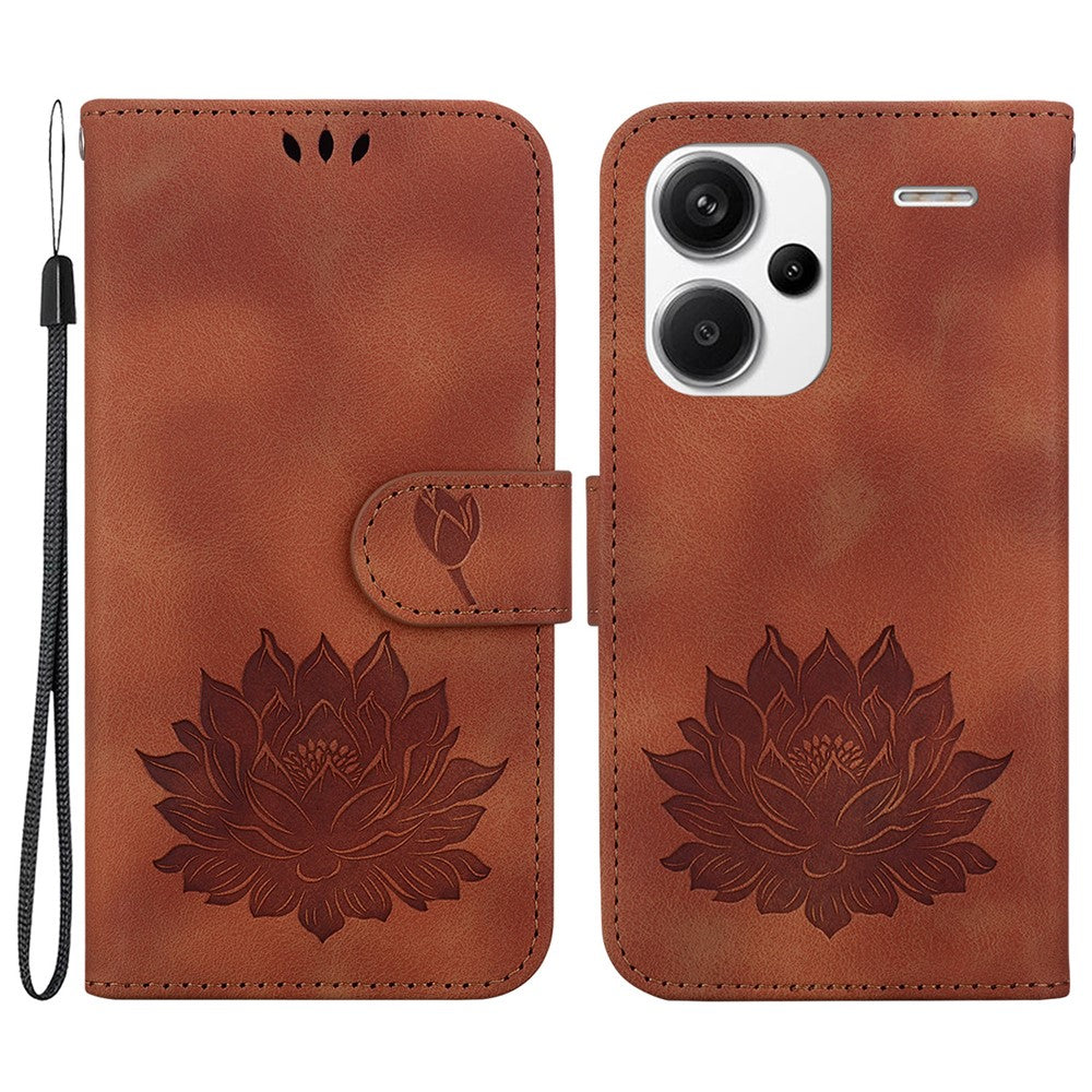 For Xiaomi Redmi Note 13 Pro+ 5G Case Leather Folio Book Stand Phone Cover Lotus Pattern