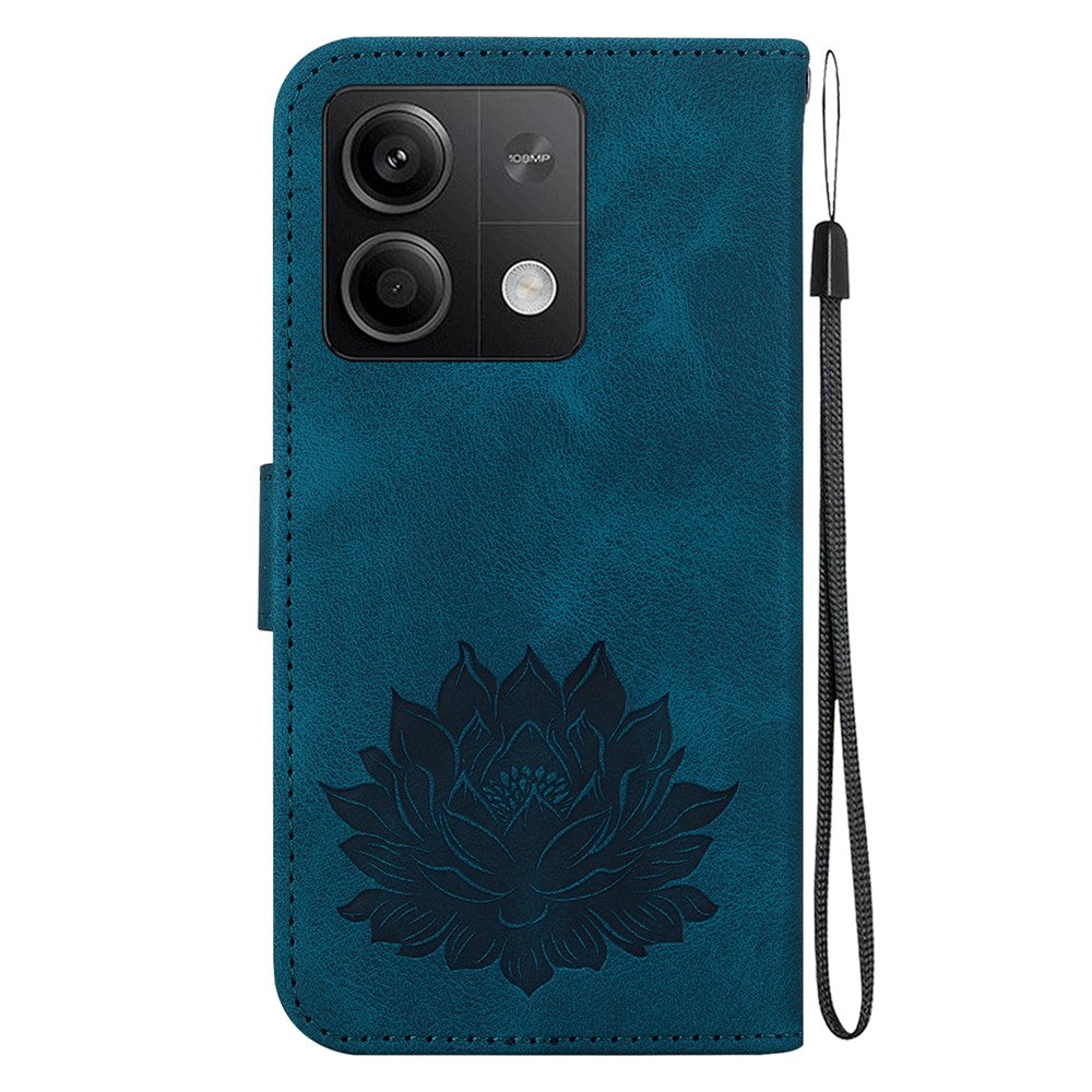 For Xiaomi Redmi Note 13 5G Case Lotus Imprint Leather Wallet Phone Cover