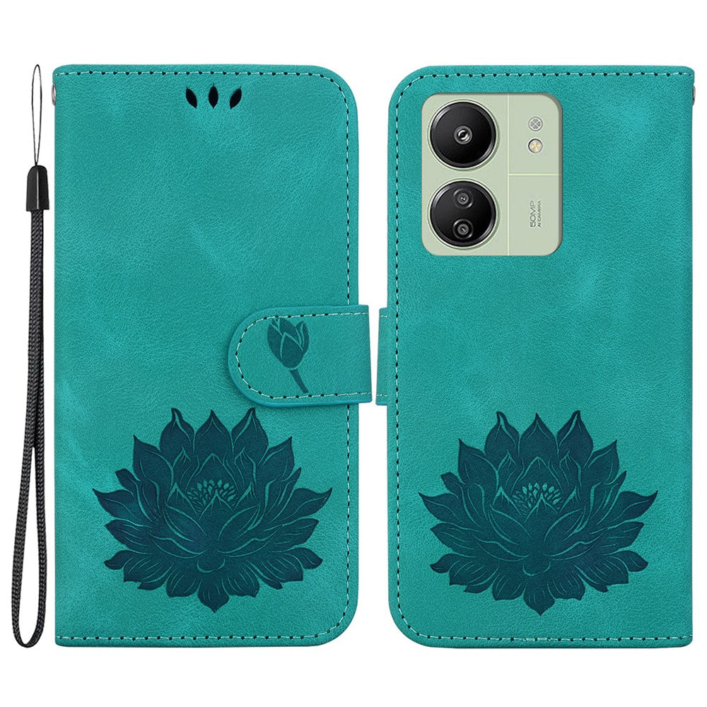 For Xiaomi Redmi 13C 4G / 5G / 13R 5G / Poco M6 5G / C65 4G Case Leather Lotus Stand Phone Cover