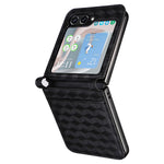 Samsung Galaxy Z Flip7 FE 5G / Z Flip6 5G-cover i PU-læder + PC-mobilcover med rhombus-kortplads