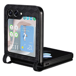 Samsung Galaxy Z Flip7 FE 5G / Z Flip6 5G-cover i PU-læder + PC-mobilcover med rhombus-kortplads