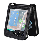Samsung Galaxy Z Flip7 FE 5G / Z Flip6 5G-cover i PU-læder + PC-mobilcover med rhombus-kortplads