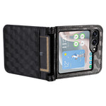 Samsung Galaxy Z Flip7 FE 5G / Z Flip6 5G-cover i PU-læder + PC-mobilcover med rhombus-kortplads