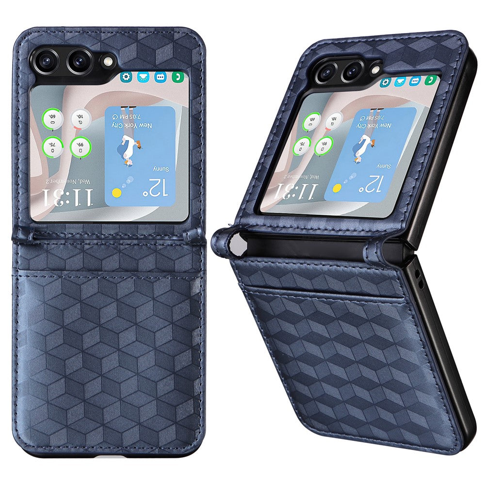 Samsung Galaxy Z Flip7 FE 5G / Z Flip6 5G-cover i PU-læder + PC-mobilcover med rhombus-kortplads