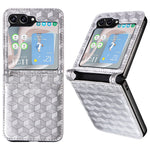 Samsung Galaxy Z Flip7 FE 5G / Z Flip6 5G-cover i PU-læder + PC-mobilcover med rhombus-kortplads