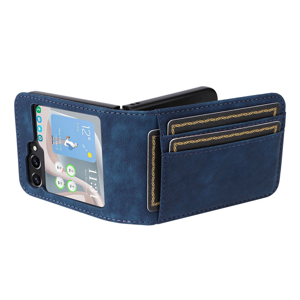 Samsung Galaxy Z Flip7 FE 5G / Z Flip6 5G-cover i PU-læder med kortholder, todelt mobilcover