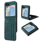 Samsung Galaxy Z Flip7 FE 5G / Z Flip6 5G-cover i PU-læder med kortholder, todelt mobilcover