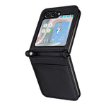 Samsung Galaxy Z Flip7 FE 5G / Z Flip6 5G-skal i litchi-textur av PU-läder + PC-kortplats för mobil