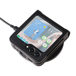 Samsung Galaxy Z Flip7 FE 5G / Z Flip6 5G-skal i litchi-textur av PU-läder + PC-kortplats för mobil