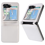 Samsung Galaxy Z Flip7 FE 5G / Z Flip6 5G-skal i litchi-textur av PU-läder + PC-kortplats för mobil