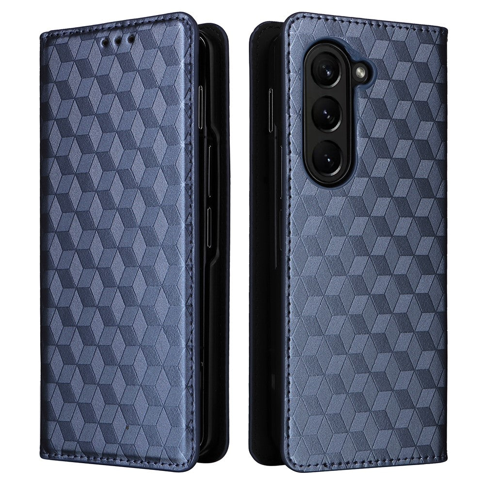 For Samsung Galaxy Z Fold6 5G Case Wallet PU Leather Phone Cover Rhombus Imprinted