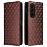 For Samsung Galaxy Z Fold6 5G Case Wallet PU Leather Phone Cover Rhombus Imprinted