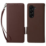 For Samsung Galaxy Z Fold6 5G Case with Wrist Strap Litchi Texture PU Leather Wallet Phone Cover