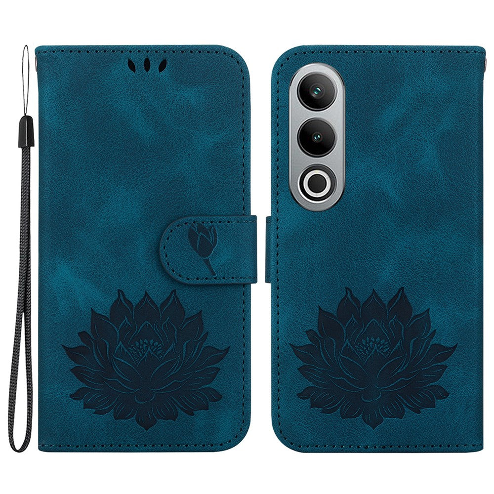 For OnePlus Nord CE4 5G Case with Hand Strap Lotus Pattern PU Leather Phone Cover