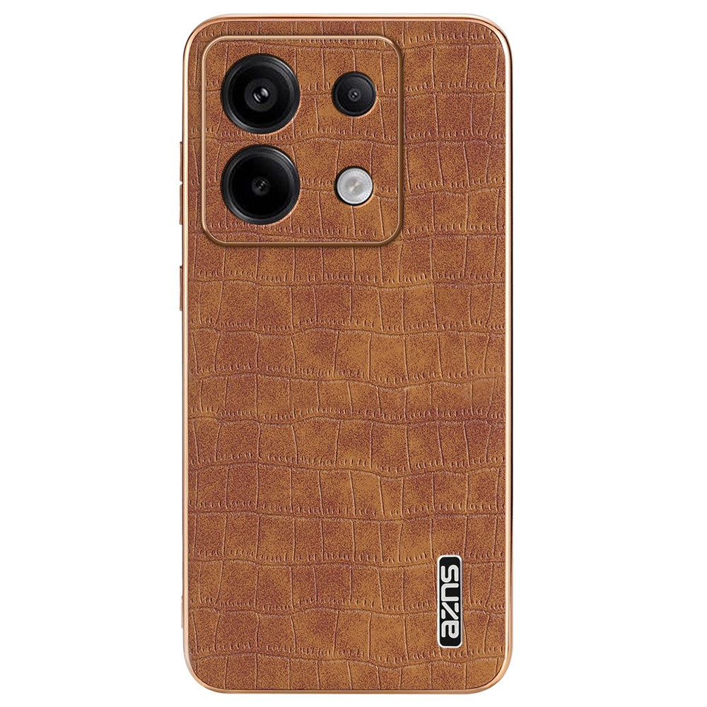 AZNS For Xiaomi Redmi Note 13 Pro 5G / Poco X6 5G Case PU Leather Back Cover Electroplating Edge