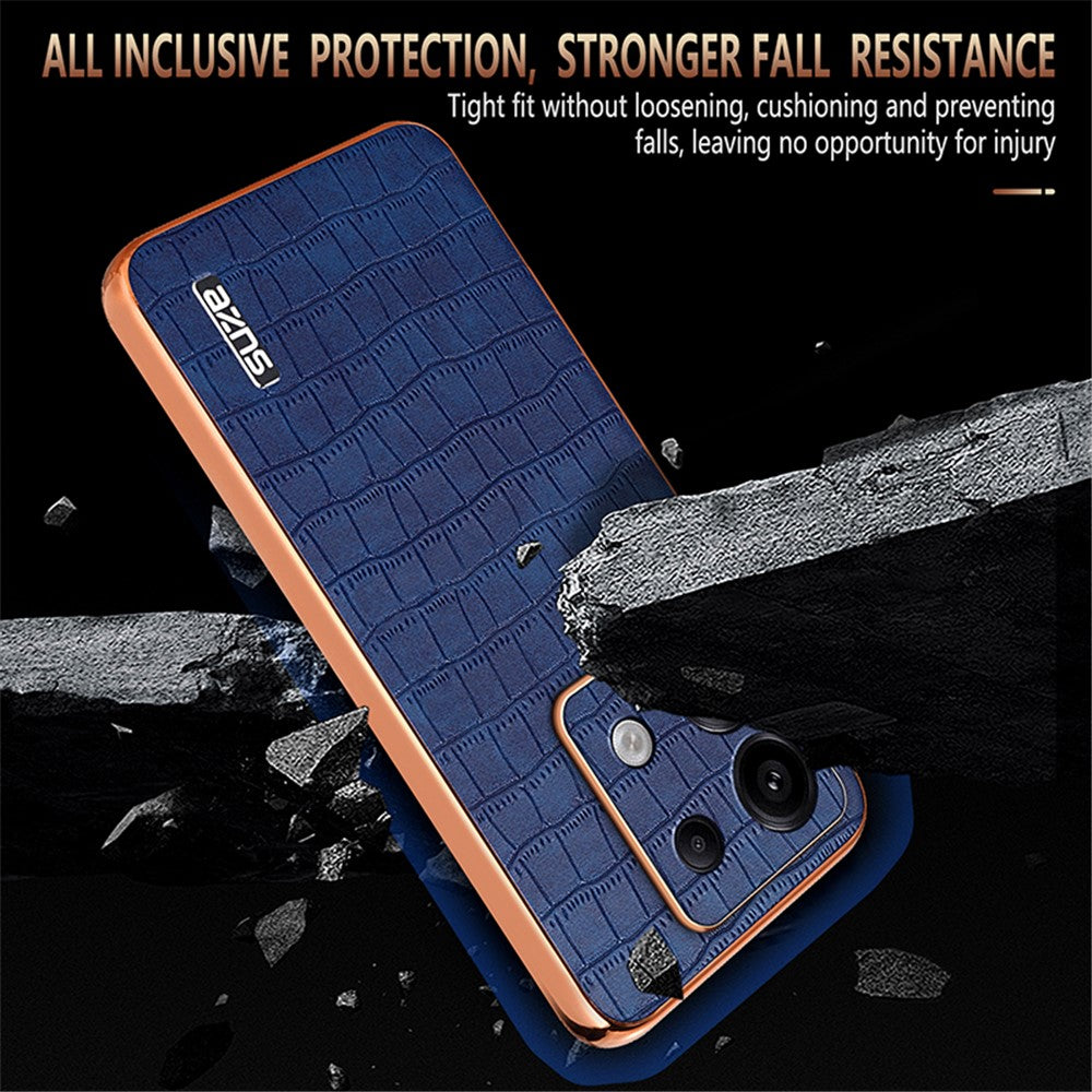 AZNS For Xiaomi Redmi Note 13 Pro 5G / Poco X6 5G Case PU Leather Back Cover Electroplating Edge