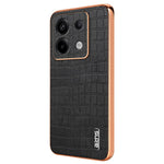 AZNS For Xiaomi Redmi Note 13 Pro 5G / Poco X6 5G Case PU Leather Back Cover Electroplating Edge