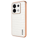 AZNS For Xiaomi Redmi Note 13 Pro 5G / Poco X6 5G Case PU Leather Back Cover Electroplating Edge