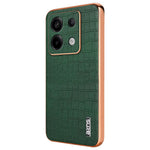 AZNS For Xiaomi Redmi Note 13 Pro 5G / Poco X6 5G Case PU Leather Back Cover Electroplating Edge