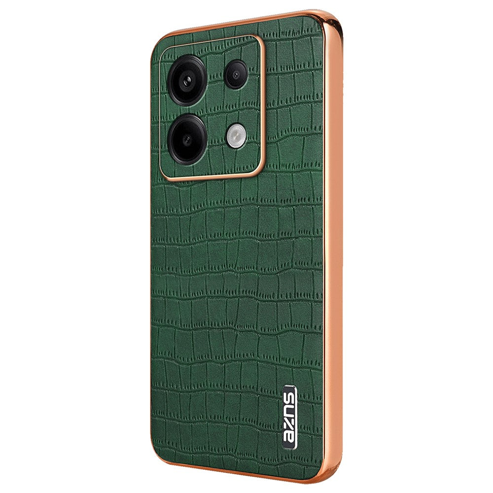 AZNS For Xiaomi Redmi Note 13 Pro 5G / Poco X6 5G Case PU Leather Back Cover Electroplating Edge