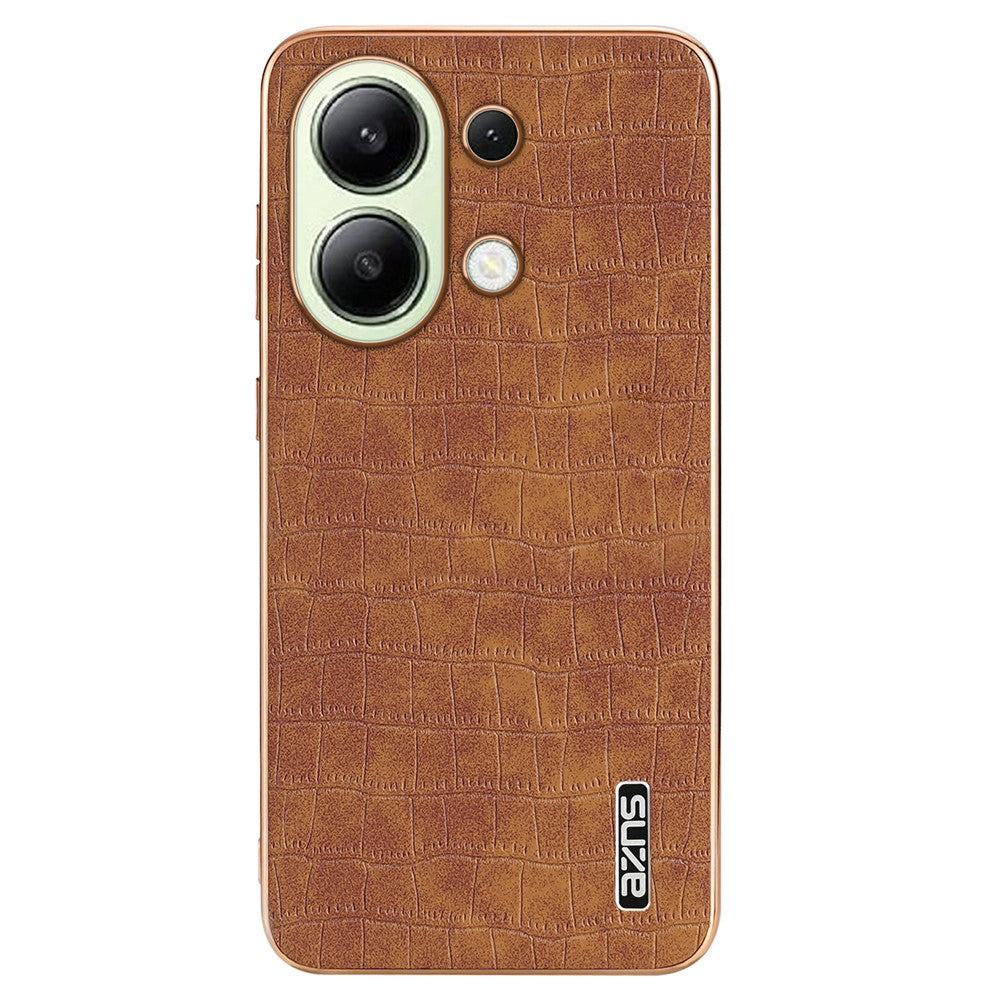 AZNS For Xiaomi Redmi Note 13 4G Case Electroplating Crocodile Texture PU+TPU Back Phone Cover