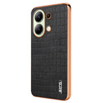 AZNS För Xiaomi Redmi Note 13 4G Skal Elektroplätering Krokodilstruktur PU+TPU Baksida mobilskal