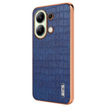 AZNS För Xiaomi Redmi Note 13 4G Skal Elektroplätering Krokodilstruktur PU+TPU Baksida mobilskal