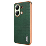 AZNS För Xiaomi Redmi Note 13 4G Skal Elektroplätering Krokodilstruktur PU+TPU Baksida mobilskal