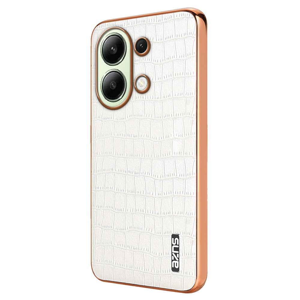 AZNS For Xiaomi Redmi Note 13 4G Case Electroplating Crocodile Texture PU+TPU Back Phone Cover