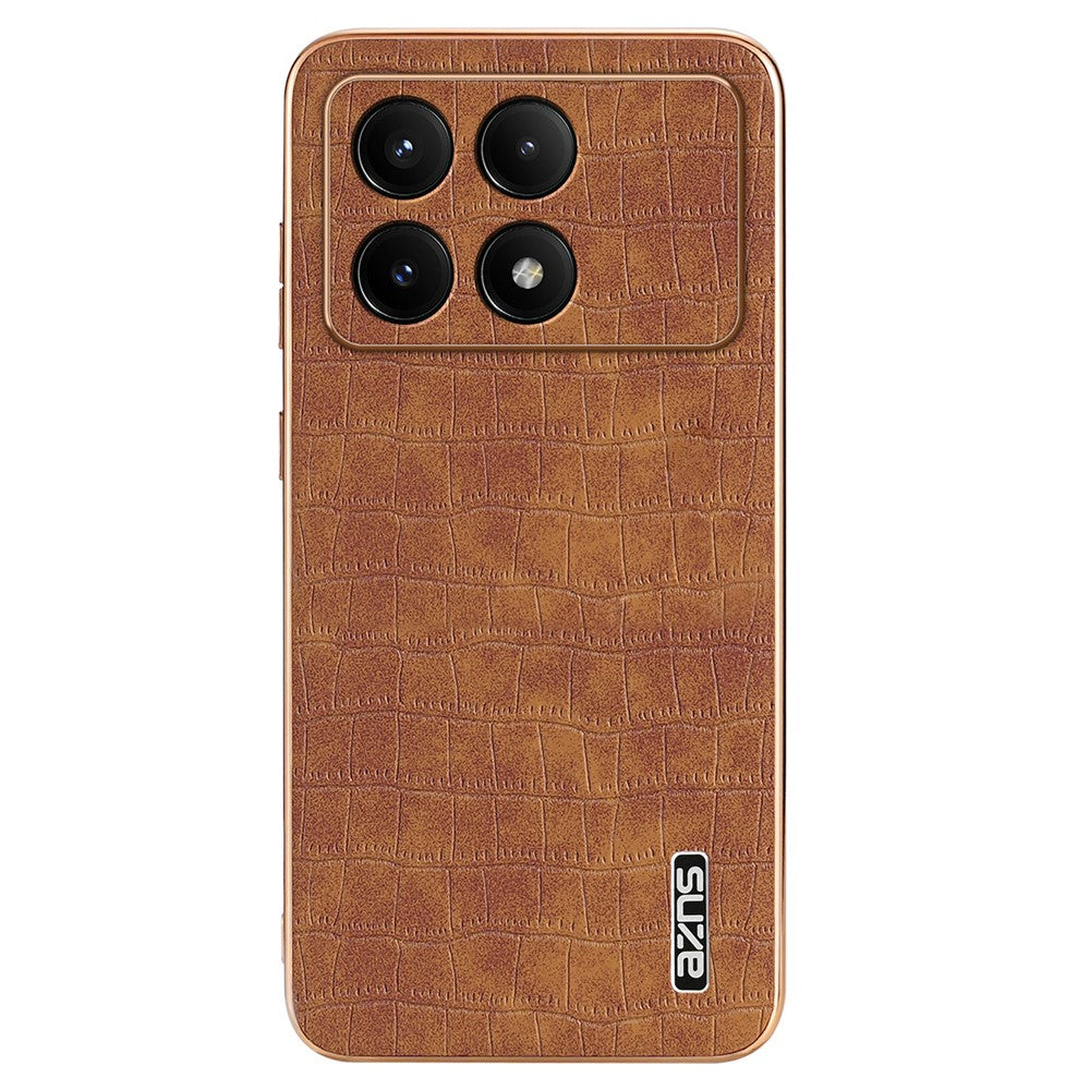 AZNS For Xiaomi Redmi K70E 5G / Poco X6 Pro 5G Case PU Leather + TPU Electroplating Phone Cover