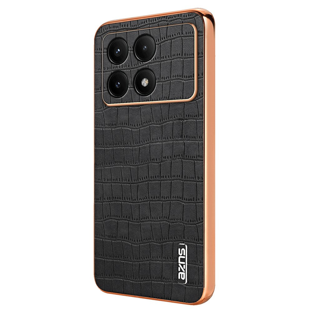 AZNS For Xiaomi Redmi K70E 5G / Poco X6 Pro 5G Case PU Leather + TPU Electroplating Phone Cover